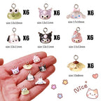 YOKUSHI 42PCS Cute Cartoon Resin Charms for Jewelry Making Bulk, 3D Mini Pendant Animal Ornament DIY for Bracelets