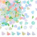 NBEADS 240 Pcs Glass Bell Flower Beads Kits, Lily Flower Glass Beads Leaf Shape Acrylic Beads for DIY Jewelry Making Beading Projects Bracelets Necklaces Earrings, Hole: 1.4mm - color: Mixed Color