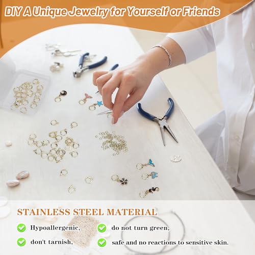 60 pcs 14 K Gold Plated Earring Hooks with 90 Jump Rings Hypoallergenic Tarnish Resistant Huggie Round Hoops for Earring Making - style: 14 K Gold Hoops