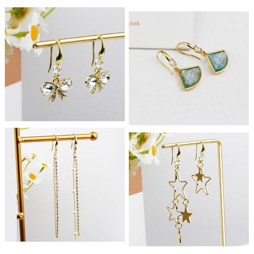 220PCS Earring Findings for Jewelry Making, 18K Gold Plated Earring Hooks with with Cubic Zirconia Hypoallergenic Fish Hooks for DIY Earrings - color: 18K Gold-Big Cubic Zirconia Earring Hooks