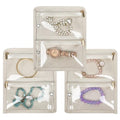 Travel Jewelry Organizer Case,Small Jewelry Bags for Traveling, Jewelry Binder with 24 Pcs Clear Zipper Velvet Pouches (Inner Pages,Beige,3 PCS) - color: Inner Pages,Beige,3 PCS