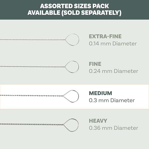 The Beadsmith Twisted Beading Needles - 2.5" (6.35 cm) Collapsible Eye Beading Needle, Medium (0.3 mm Diameter), Stainless Steel Flexible Wire for Stringing, Jewelry Making, Pack of 50 - style: Medium