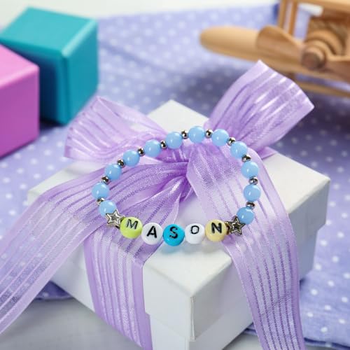 HARFINGTON 200 Pcs 4x7mm Acrylic Letter Beads, Round White Alphabet Beads Letter A, Alphabet Spacer Beads for Jewelry Making Bracelets Necklaces - style: Letter A