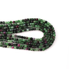 Faceted Natural Green Ruby Zoisite 2-3mm Cube Square Loose Beads Gemstone Small Loose Beads Healing Crystal Energy Stone for DIY Jewelry Making 15" - color: Green Ruby Zoisite