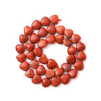 10mm Natural Red Stone Beads Heart Shape DIY Loose Gemstone Energy Healing Crystal Charms for Jewelry Making Handmade - color: Red Stone