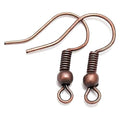 100Pcs Earring Hooks Fish Hooks, Red Copper, 20 x 17mm, Hypo-allergenic for French/Dangle Earring Findings Jewelry Making DIY Jewelry Making Earring Parts Supplies