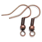 100Pcs Earring Hooks Fish Hooks, Red Copper, 20 x 17mm, Hypo-allergenic for French/Dangle Earring Findings Jewelry Making DIY Jewelry Making Earring Parts Supplies