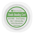 Miyuki Elastic Beading Cord – Clear, 0.8 mm Diameter, 5 Meter Spool, Premium Stretch String for Jewelry Making and Beadwork (Pack of 2) - size: 0.8 mm - 5 Meter (Pack of 2)