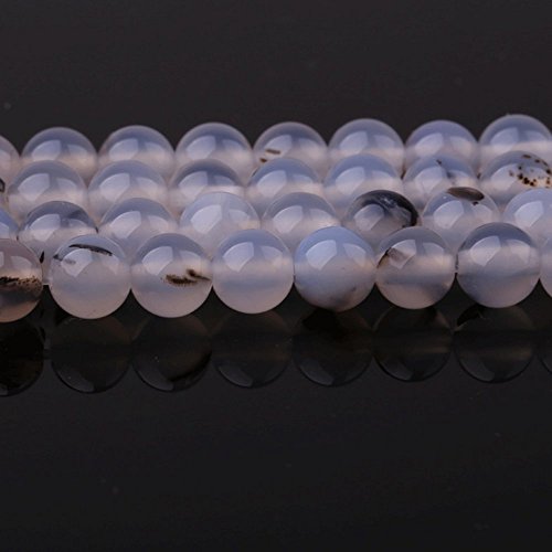 Best Sellers Natural Stone Beads Black and White Water Grass Agate Round Loose Beads for Jewelry Making DIY Bracelet Necklace (4mm) - color: Black And White Agate, size: 4mm