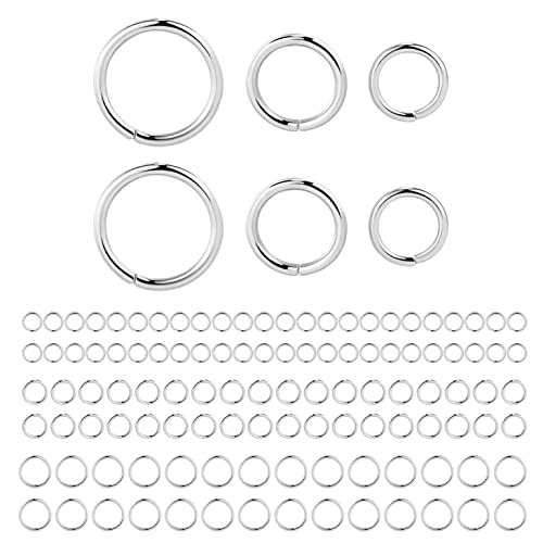 Sterling Silver Jump Rings for Jewelry Making 4mm 5mm 6mm 925 Sterling Silver Open Jump Rings for DIY（60 PCS）