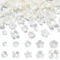 Ipotkitt 200 Pcs 10 Styles White Acrylic Flower Bead Caps ABS Plastic Spring Beads Imitation Pearl Flower Shaped Bead Caps Floral End Caps for DIY Craft Necklaces Bracelets Jewelry Making - color: 200pcs-White Flower Bead Caps-6.5~14.5mm