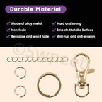 Swpeet 125Pcs Golden Keychain Making Set, 25Pcs Swivel Lanyard Snap Hook, 25P Keychain Ring, 25P Extender Chains, 50P Open Jump Rings, Swivel Lobster Clasps, Keychains Clips - color: Golden