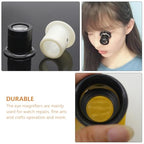 Toyvian 4pcs 10x Magnifying Loupe Magnifier Glass Set for Jewelry Repair and Watchmakers with Black Frame, Portable Eye Loupe Tool for Precision Crafting and Beading