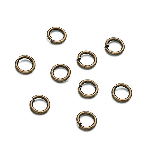 KISSITTY 50g Antique Bronze Plated Brass Open Jump Rings 6x1mm Round Chainmail Jewelry Making Connectors (About 450pcs) - color: Antique Bronze#4mm Inner Diameter
