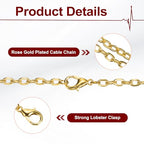 HARFINGTON 20 Pack 18 Inch Necklace Chains Bulk 3.2mm Gold Plated Cable Chains with Lobster Clasps for Jewelry Making - color: Gold, size: 18 Inch x 3.2mm