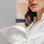 3 PCS Healing Crystal Bracelets for Women 8mm Natural Stone Beaded Stretch Bracelet Amethyst Jewelry Gifts - color: 06 8mm Lapis Lazuli & Sodalite - Blue