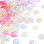Glass Leaf Beads Crystal Glass Leaf Charms Transparent Leaves Pendants Tiny Green Leaf Bead Caps for Christmas Earring Bracelet Jewelry Making DIY Keychain Craft - color: AB Color-Leaf