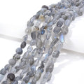 6-8mm Natural Labradorite Nuggets Oval Free Tumbled Pebble Semi Precious Gemstone Loose Stone Beads Approx 15.5 inch for DIY Jewelry Making - color: Labradorite