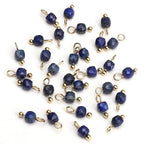 Beadia Natural Faceted Cube Stone Charms 4mm 30pcs with Untarnish Metal Accessories Loose Square Beads for DIY Jewelry Making - color: Lapis Lazuli