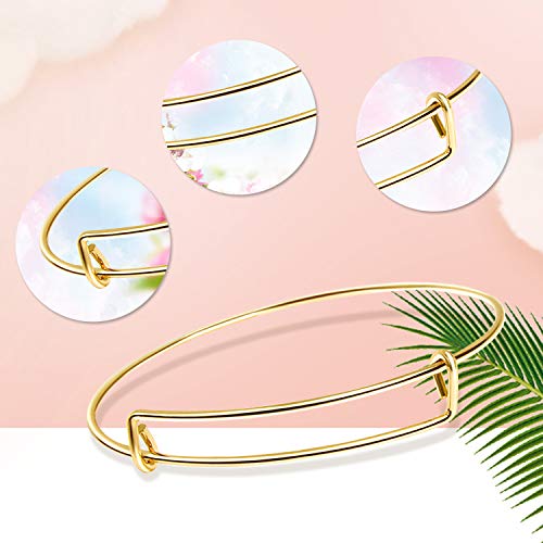 UPINS 60Pcs Expandable DIY Jewelry Making Blank Bracelets Women Adjustable Wire Bracelets, Silver & Gold - color: Gold&Silver