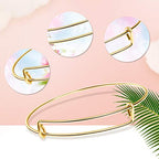 UPINS 60Pcs Expandable DIY Jewelry Making Blank Bracelets Women Adjustable Wire Bracelets, Silver & Gold - color: Gold&Silver