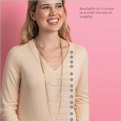 KEZEF 925 Sterling Silver Box Chain Necklace for Women & Men, 0.7mm Thin Chain Necklace, Available in Sterling Silver, Gold Plated & Rose Gold Plated Finishes, Made in Italy - color: Sterling Silver, size: 22 Inch