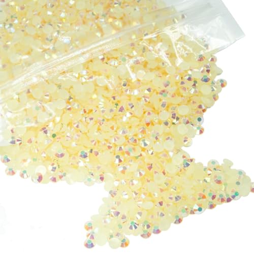 qiipii 14000PCS 2mm Champagne AB Resin Rhinestones Bulk Flatback Jelly Stones SS6 Tiny Non-Hotfix Diamonds Gems for Nails Face Eyes Makeup Tumblers Bottles DIY Crafts Shoes Clothes Phones Scrapbook - color: Champagne AB, size: 2mm Small Wholesale Pack