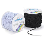 Elastic Cord 2 Rolls, 330 Feet, 1mm Sturdy Stretchy String, Elastic String for Bracelets, Beading, Necklaces, Jewelry Making, and Craft Supplies