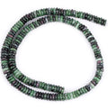 GEM-Inside 2x6mm Natural Green Ruby Zoisite Stone Semi-Gemstone Heishi Disc Rondelle Spacer Beads for Jewelry Making Full 15" Strand Energy Stone Healing Power Crystal - color: Green Ruby Zoisite