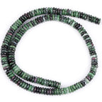 GEM-Inside 2x6mm Natural Green Ruby Zoisite Stone Semi-Gemstone Heishi Disc Rondelle Spacer Beads for Jewelry Making Full 15" Strand Energy Stone Healing Power Crystal - color: Green Ruby Zoisite