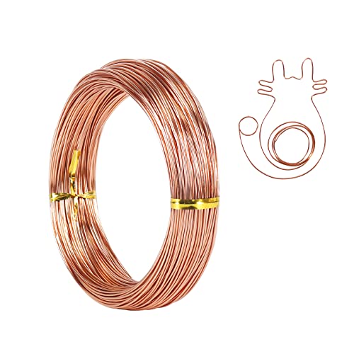 18 Gauge Aluminum Wire - 165ft 1mm Bendable Craft Wire for Jewelry, Sculpting, Modelling & More (Copper) - color: Copper