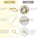 Necklace Extender 925 Sterling Silver Hypoallergenic Chain Extender with Jewelry Clasps, Necklace Bracelet Anklet Extension for Women