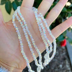 500pcs Czech Faceted Rondelle Crystal Glass Loose Beads 4mm Small Tiny Spacer Bulk Crystal AB for DIY Craft Jewelry Making CCR402 - color: Crystal Ab, size: 4mm (0.16") - 500pcs