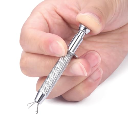 QWALIT Piercing Taper Threadless Insertion Tool - Titanium Labret Pin 16g, 18g, 20g - color: D13 - Silver Threaded+Threadless Tool