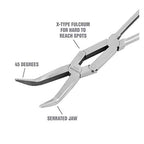 OEMTOOLS 22634 X-Type Needle Nose Pliers 45°, 13" Long Needle Nose Pliers, Chrome Plated to Resist Rust, Automotive, Construction, and Jewelry Making Tools - style: 13 inch long reach x-type pliers