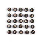 1000pcs Black Round Acrylic Alphabet Beads 4x7mm Rose Gold Letter A-Z Beads for Jewelry Making and DIY Bracelets, Necklaces, Key Chains - color: Black/Rose Gold, size: 4x7mm