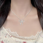 16-Pcs Crystal Jewelry Making Charms Silver Pendant Charm For Women Making Jewelry Crafts Rhinestone Charms - color: BowTie
