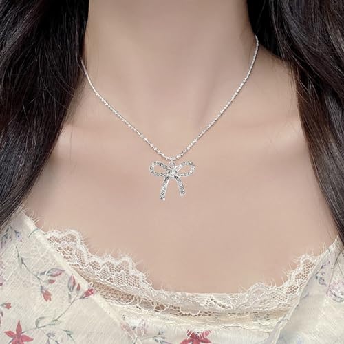 16-Pcs Crystal Jewelry Making Charms Silver Pendant Charm For Women Making Jewelry Crafts Rhinestone Charms - color: BowTie