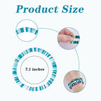 Ornaland Heishi Surfer Bracelets Set Polymer Clay Heishi Beads Stretch Bracelets Multi-Layer Stackable Friendship Bracelets Bohemia Summer Beach Jewelry for Women - color: Deep Sky Blue