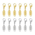 Magnetic Necklace Clasps and Closures with Lobster Clasp, Gold & Silver Jewelry Clasps Helper for Necklace Extender, Magnetic Clasps for Necklaces, Bracelets and Jewelry - color: 12Pcs | Single Clasp