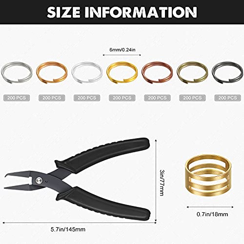 Hotop 1402 Pieces Split Jump Rings Set, Double Closed Jump Ring Multi Color Jewelry with Craft Loop Opener and Split Ring Plier for DIY Necklace Bracelet Craft Making(Multi Colors)