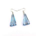 Glass Water Drop Shape Glaze Spiral Dangle Earrings Lampwork Handmade Glass Bead Geometric Earrings for Women Jewelry - color: Paint Blue