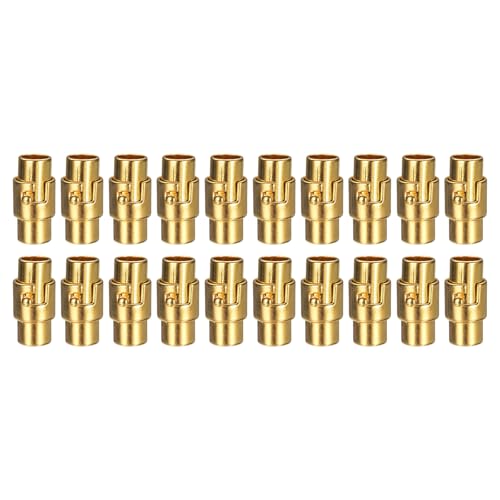 HARFINGTON 20pcs Leather Cord End Clasp 6mm Hole Magnetic Cord End Caps Closures Leather Bracelet Buckle for Jewelry Making DIY Supplies Crafts, Gold Tone - color: Gold Tone, size: 6mm