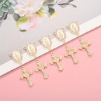 Jiali Q 20 Piece Set Rhinestone Cross Connectors and Pendants for Jewelry Making (Gold Our Lady of Grace) - color: GOLD Our Lady of Grace
