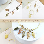 JIALEEY 210PCS Hollow Filigree Leaves Charms Pendants Craft Supplies for Necklace Bracelet Jewelry Making, Mixed 6 Color