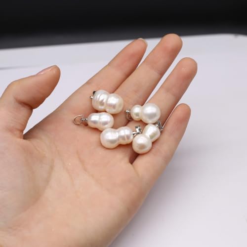5 Pcs Natural Pearl Pendants Irregular Freshwater Pearl Pendant Charms for Jewelry Making Necklace Bracelet DIY Gift - color: calabash