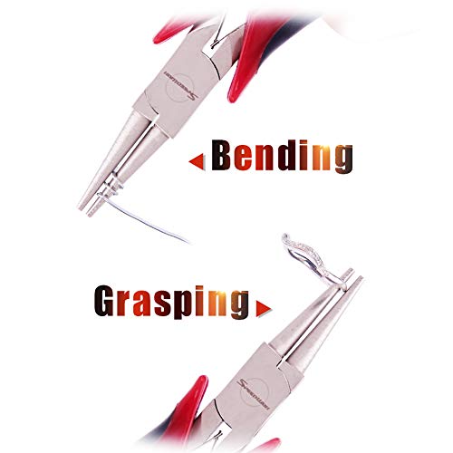 SPEEDWOX Micro Round Nose Pliers 4.5 Inches Wire Looping Small Fine Pliers Ultra Tapered Jaw Precision Needle Nose Pliers with Spring Mini Functional Jewelry Making Tool Craft Beading - style: Round Nose Pliers