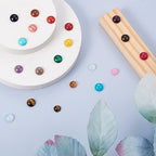 Crafans 50Pcs 8mm Half Round Gemstone Cabochons Natural Amethyst Flat Back Stone Cabochons Domes No Hole Healing Power Stone Chakra Crystal Beads for Jewelry Making - color: Amethyst, size: 8mm