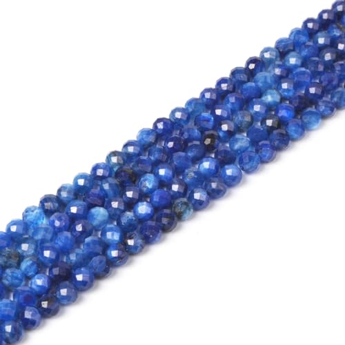 3mm Dyed Blue Kyanite Faceted Gemstone Round Loose Beads Strand 15.5-16" DIY Jewelry Making - color: Dyed Blue Kyanite