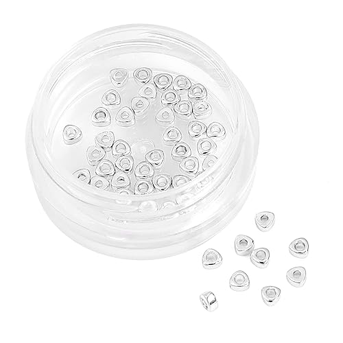 BEADIA Silver Plated Triangle Spacer Beads 2.5x1.5mm 50pcs for Jewelry Making Findings Non Tarnish - color: Silver, size: 2.5x1.5mm Triangle